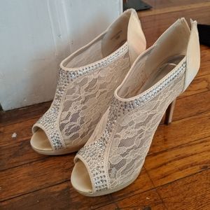 Off white lace heels